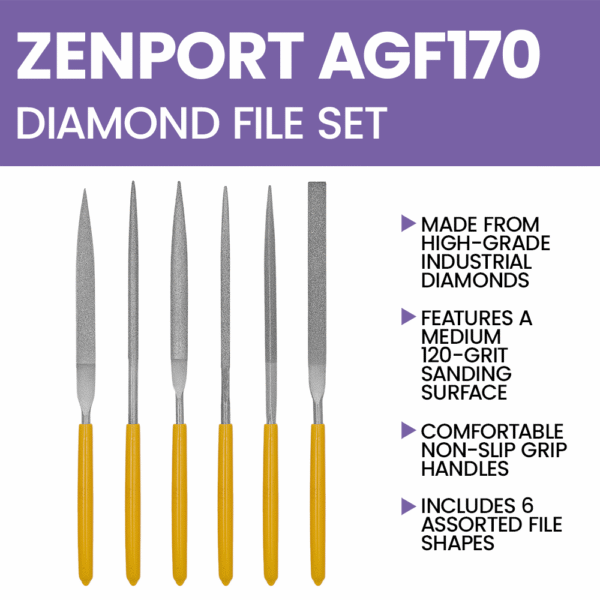 Zenport AGF170 6-Piece Diamond File Set