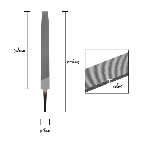 Zenport AGF150 Mill Bastard File, 6-Inch