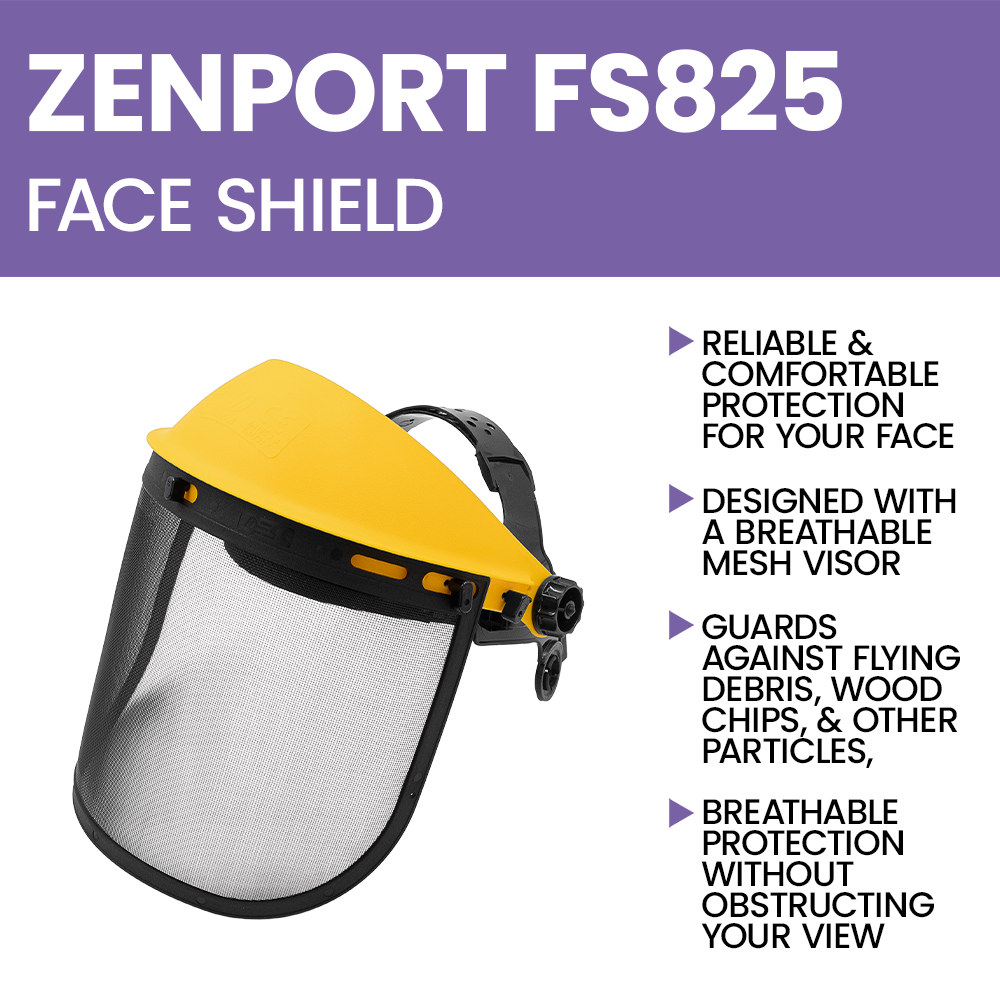 Zenport FS825 Face Shield with Adjustable Mesh Visor