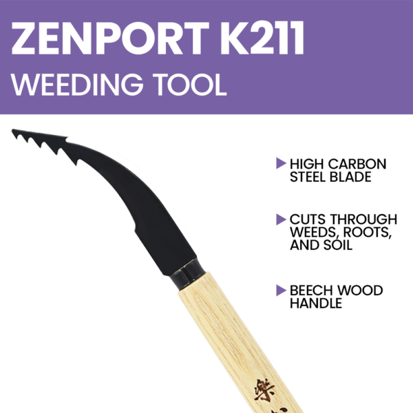 Zenport K211 High Carbon Steel Japanese-style Crevice Weeding Tool