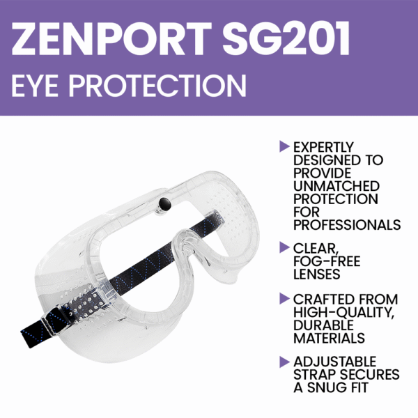 Zenport SG201 Safety Splash Goggles