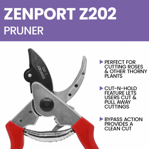 Zenport Z202 Heavy Duty Pruner, Cut-n-Hold, 8-Inch