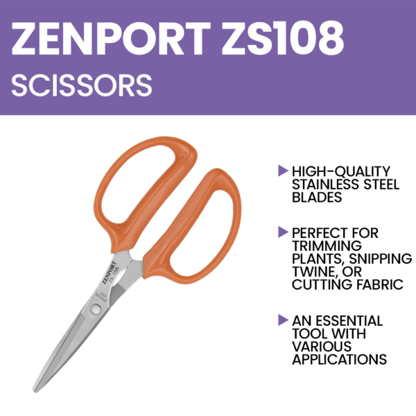 Zenport ZS108 All Purpose Scissors, 7-Inch