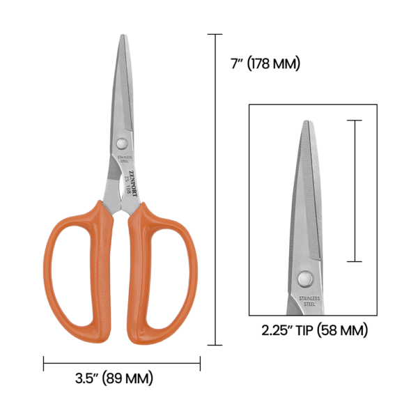 Zenport ZS108 All Purpose Scissors, 7-Inch