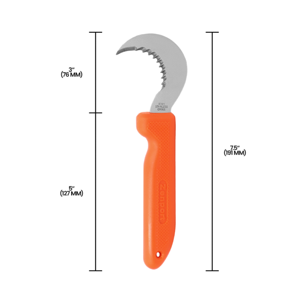 Zenport K101 Fruit Harvest Utility Knife, 3-Inch Curved Blade
