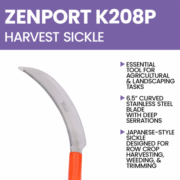 Zenport K208P Harvest Sickle with Plastic Handle
