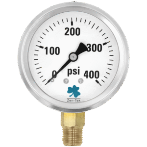 Zenport LPG400 Glycerin Liquid Filled Pressure Gauge, 400 PSI