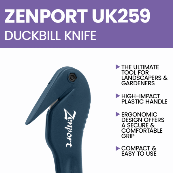 Zenport UK259 Duckbill Knife Landscape Plastic and Weed Block Fabric Cutter