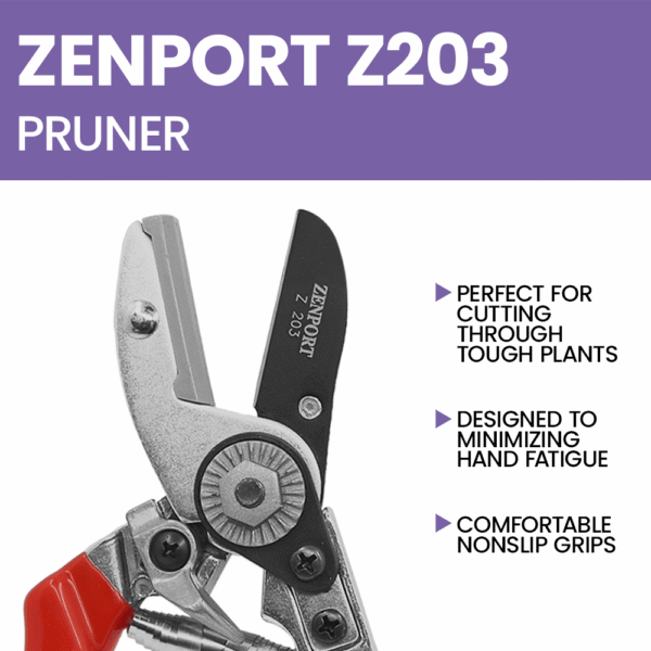 Zenport Z203 Heavy Duty Pruner, Anvil Action, 8.5-Inch